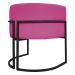 Poltrona Decorativa Recepção Luna Tecido Sintético Pink Base de Ferro Preta