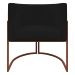 Poltrona Decorativa Recepção Luna Tecido Sintético Preto Base de Ferro Bronze