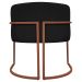 Poltrona Decorativa Recepção Luna Tecido Sintético Preto Base de Ferro Bronze