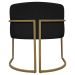 Poltrona Decorativa Recepção Luna Tecido Sintético Preto Base de Ferro Dourada