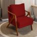Poltrona Decorativa Reforçada Para Sala Shine Suede Bordô Pé Castanho - Clique E Decore