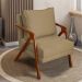 Poltrona Decorativa Reforçada Para Sala Shine Suede Nude Pé Castanho - Clique E Decore