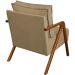 Poltrona Decorativa Reforçada Para Sala Shine Suede Nude Pé Castanho - Clique E Decore