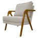 Poltrona Decorativa Shine Reforçada Confortável Bouclé Premium Bege