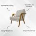 Poltrona Decorativa Shine Reforçada Confortável Bouclé Premium Bege
