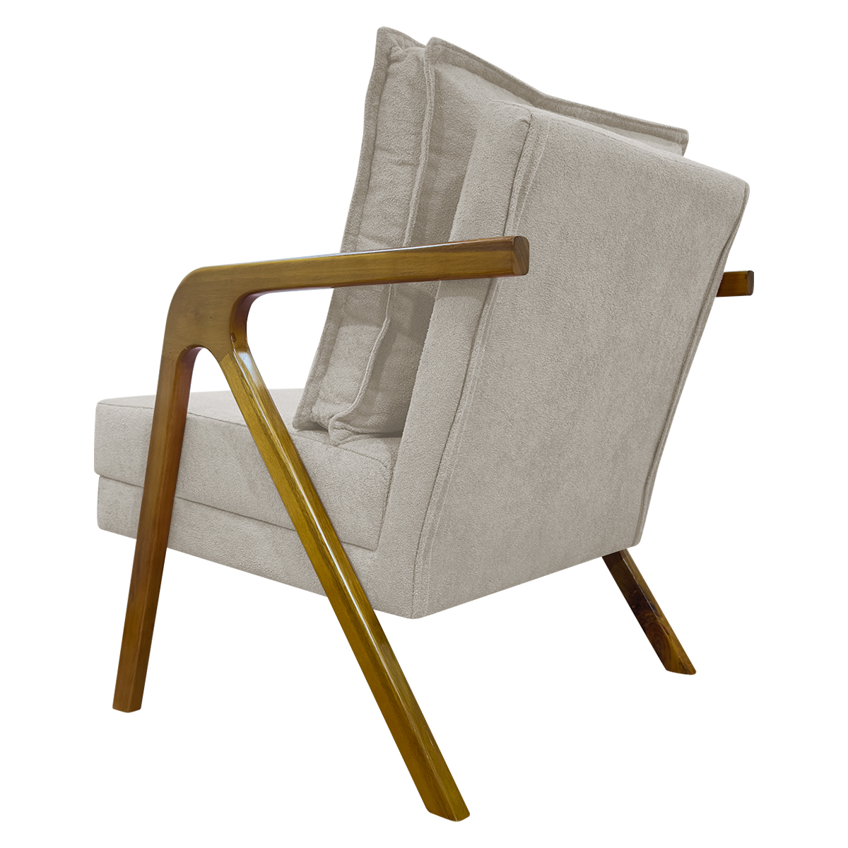 Poltrona Decorativa Shine Reforçada Confortável Bouclé Premium Bege