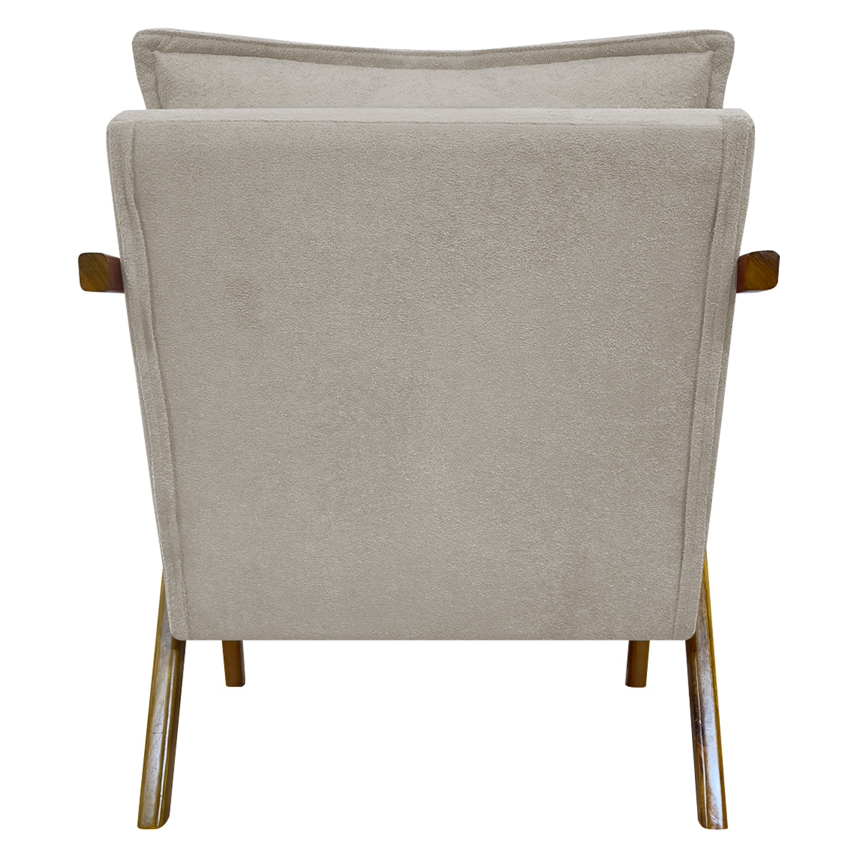 Poltrona Decorativa Shine Reforçada Confortável Bouclé Premium Bege