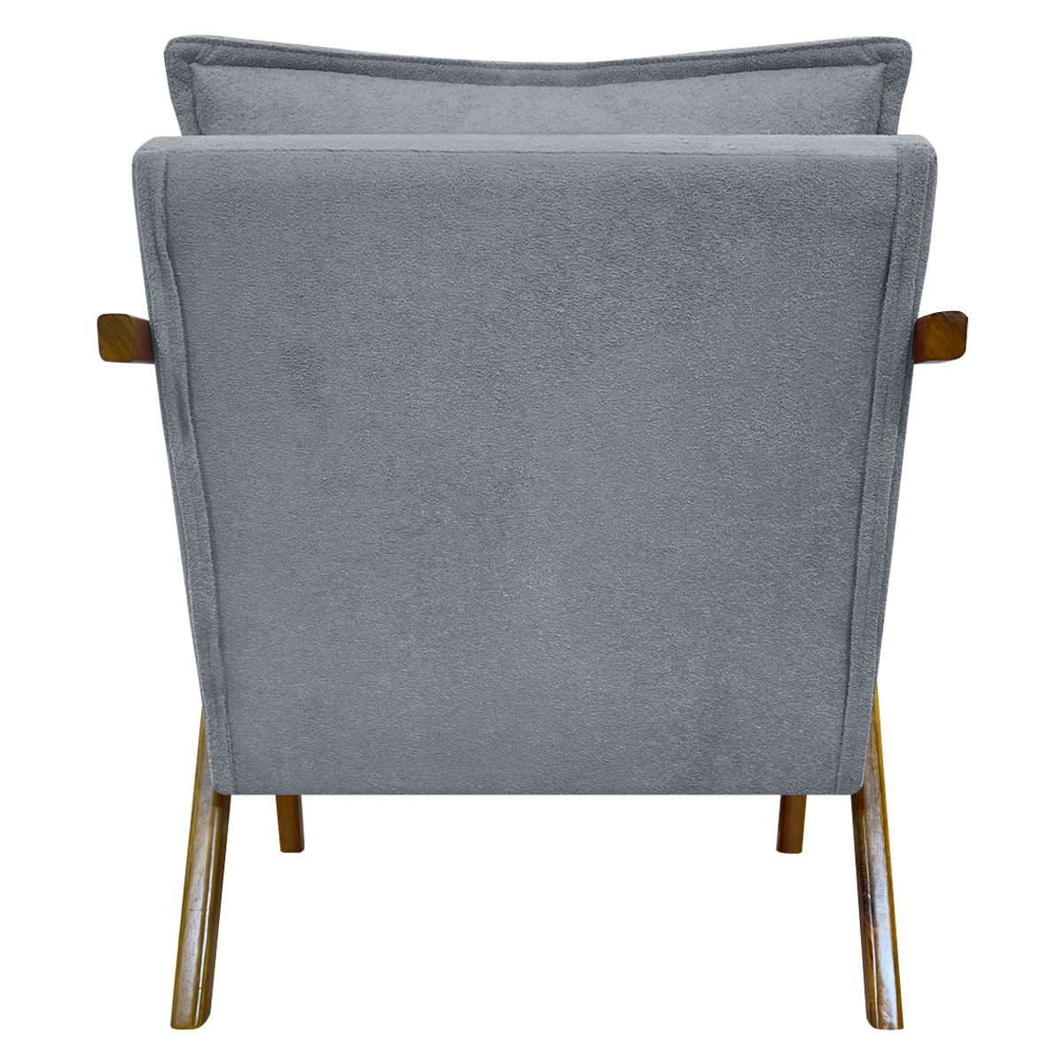 Poltrona Decorativa Shine Reforçada Confortável Bouclé Premium Cinza