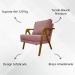 Poltrona Decorativa Shine Reforçada Confortável Bouclé Premium Rose