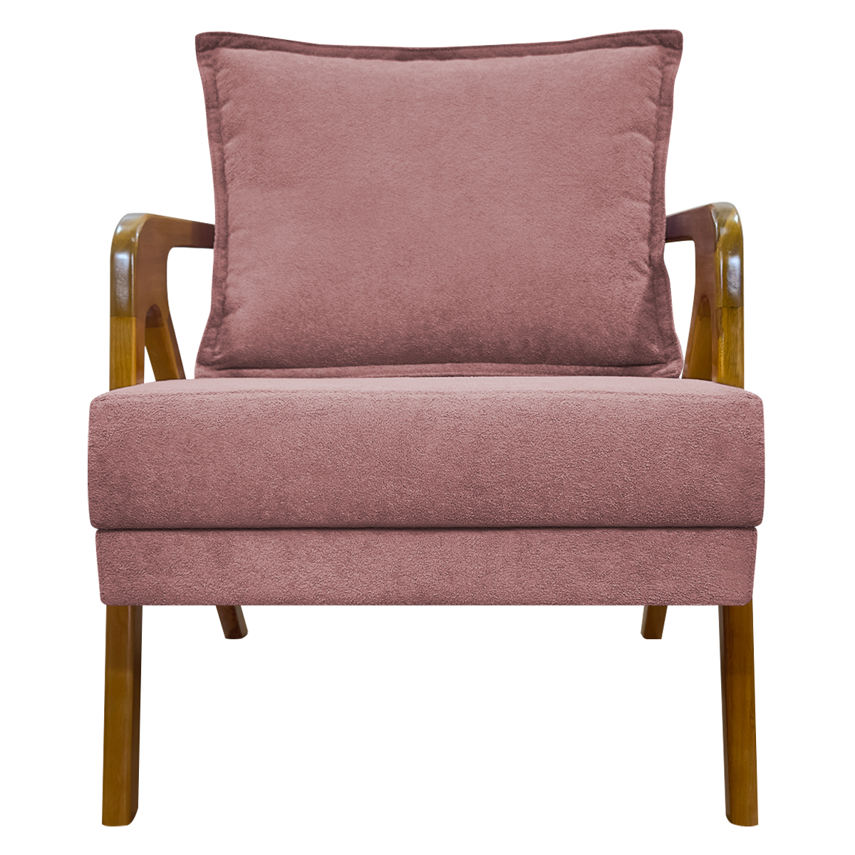 Poltrona Decorativa Shine Reforçada Confortável Bouclé Premium Rose