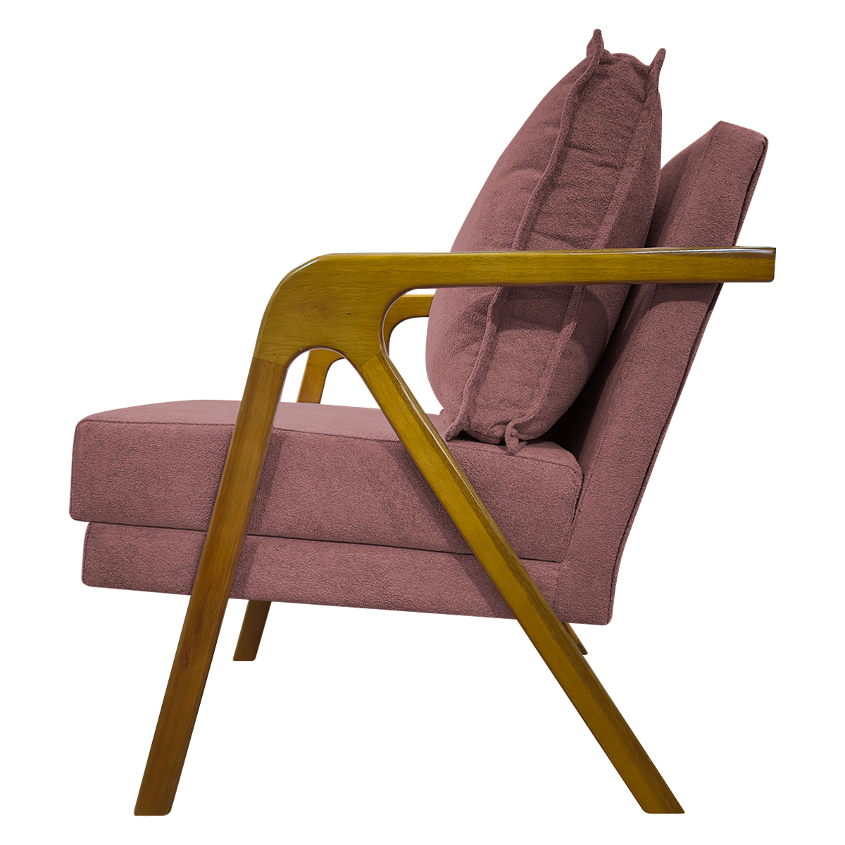 Poltrona Decorativa Shine Reforçada Confortável Bouclé Premium Rose