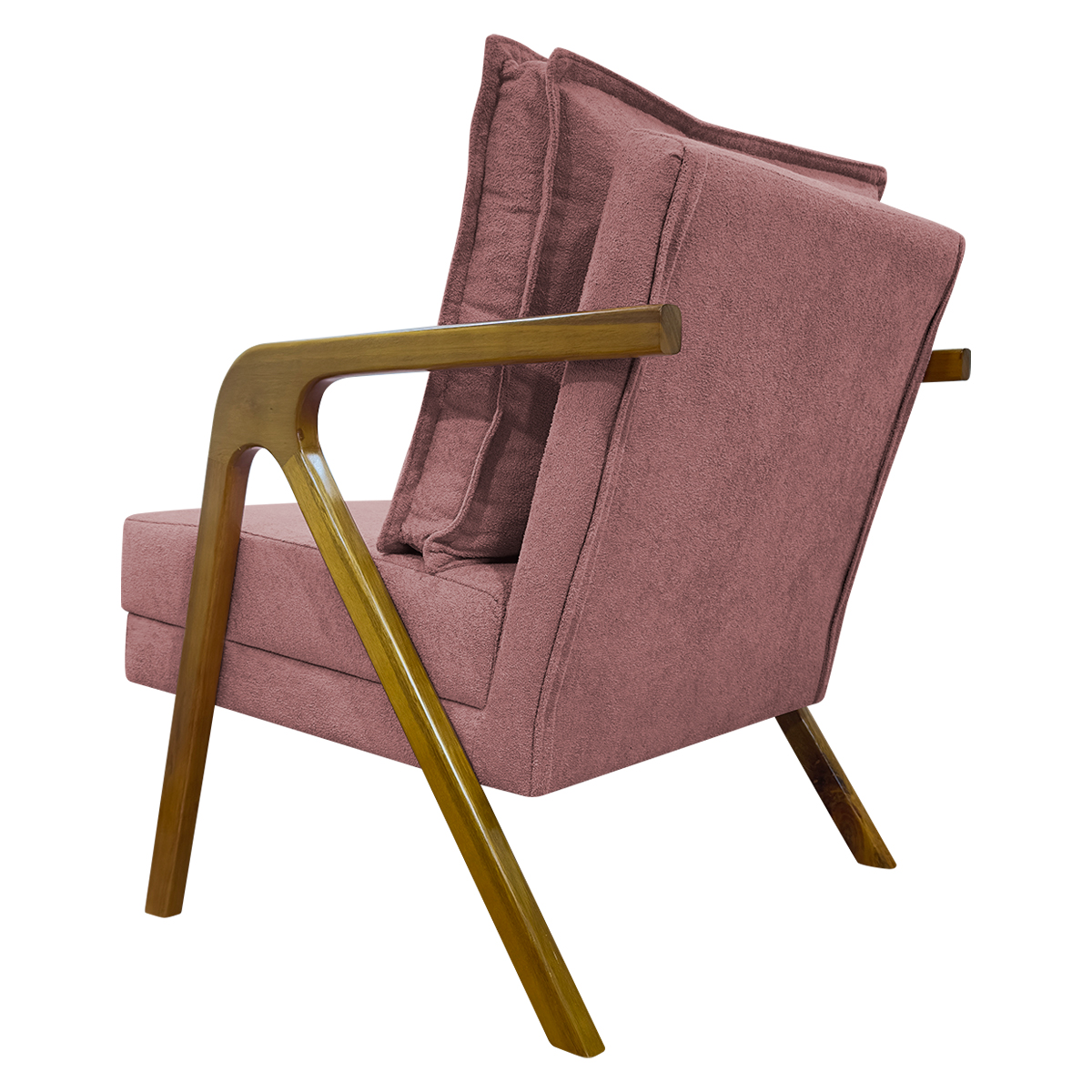 Poltrona Decorativa Shine Reforçada Confortável Bouclé Premium Rose
