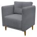 Poltrona Para Sala Aviv Decorativa Recepção Escritório Confortável Reforçada Linho Premium Cinza