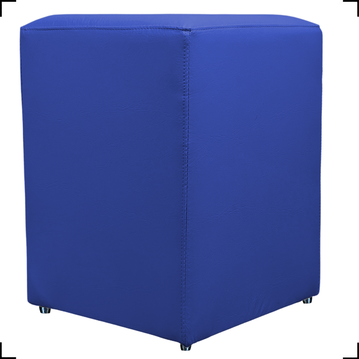 Puff Decorativo Dado Para Sala, Quarto, Escritório, Manicure Corino Azul Royal - Clique E Decore