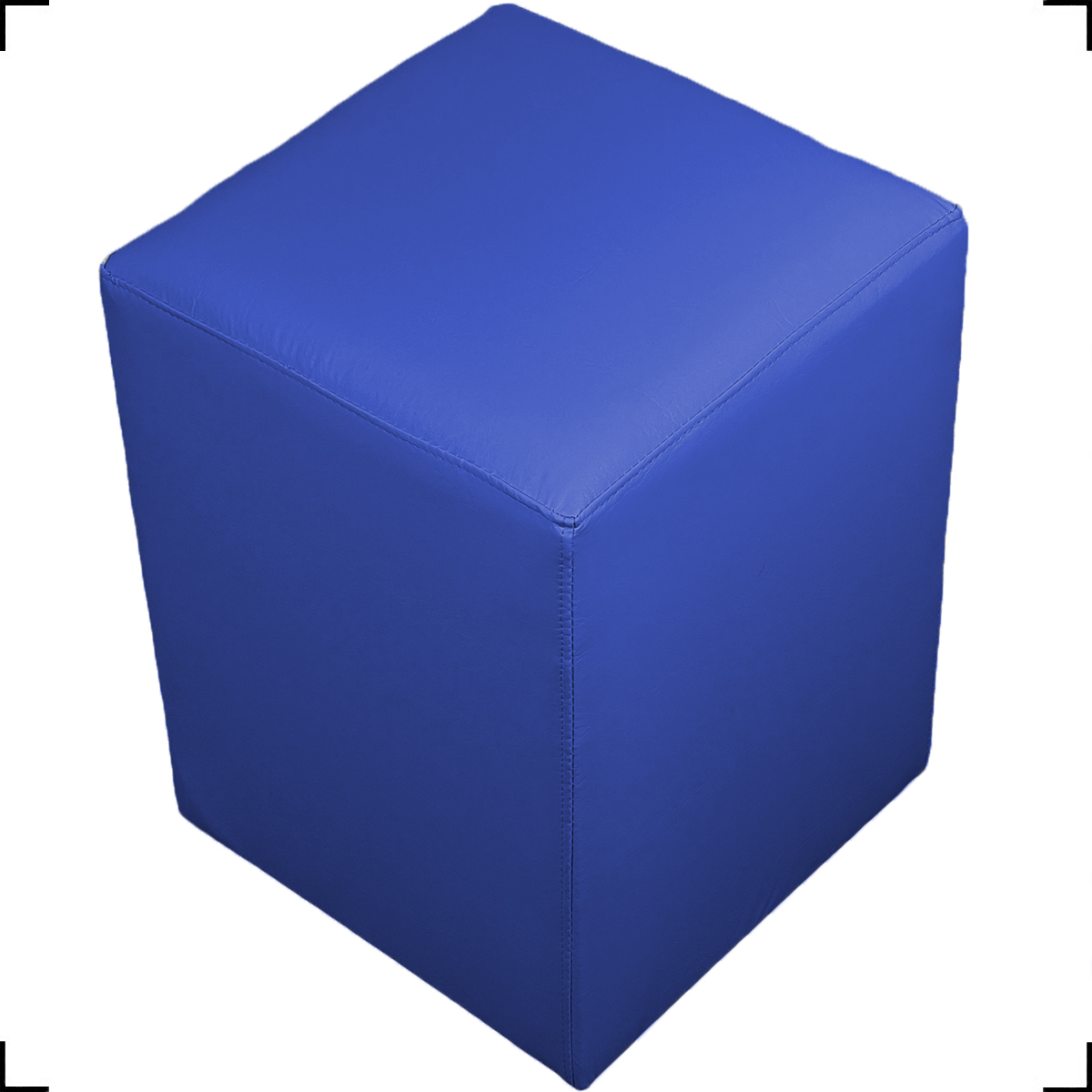 Puff Decorativo Dado Para Sala, Quarto, Escritório, Manicure Corino Azul Royal - Clique E Decore