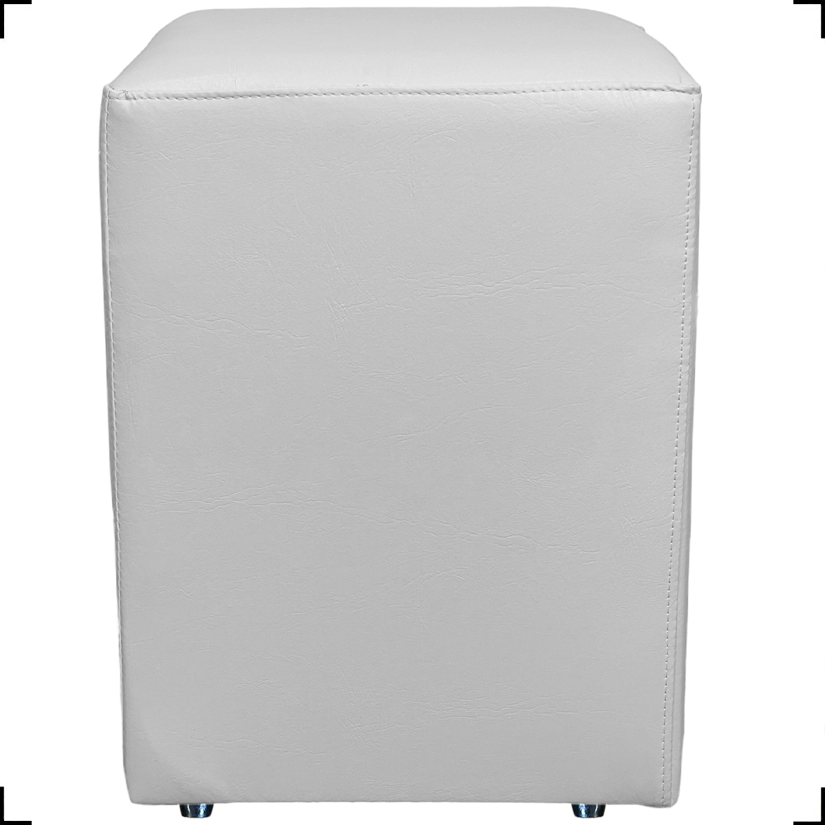 Puff Decorativo Dado Para Sala, Quarto, Escritório, Manicure Corino Branco - Clique E Decore