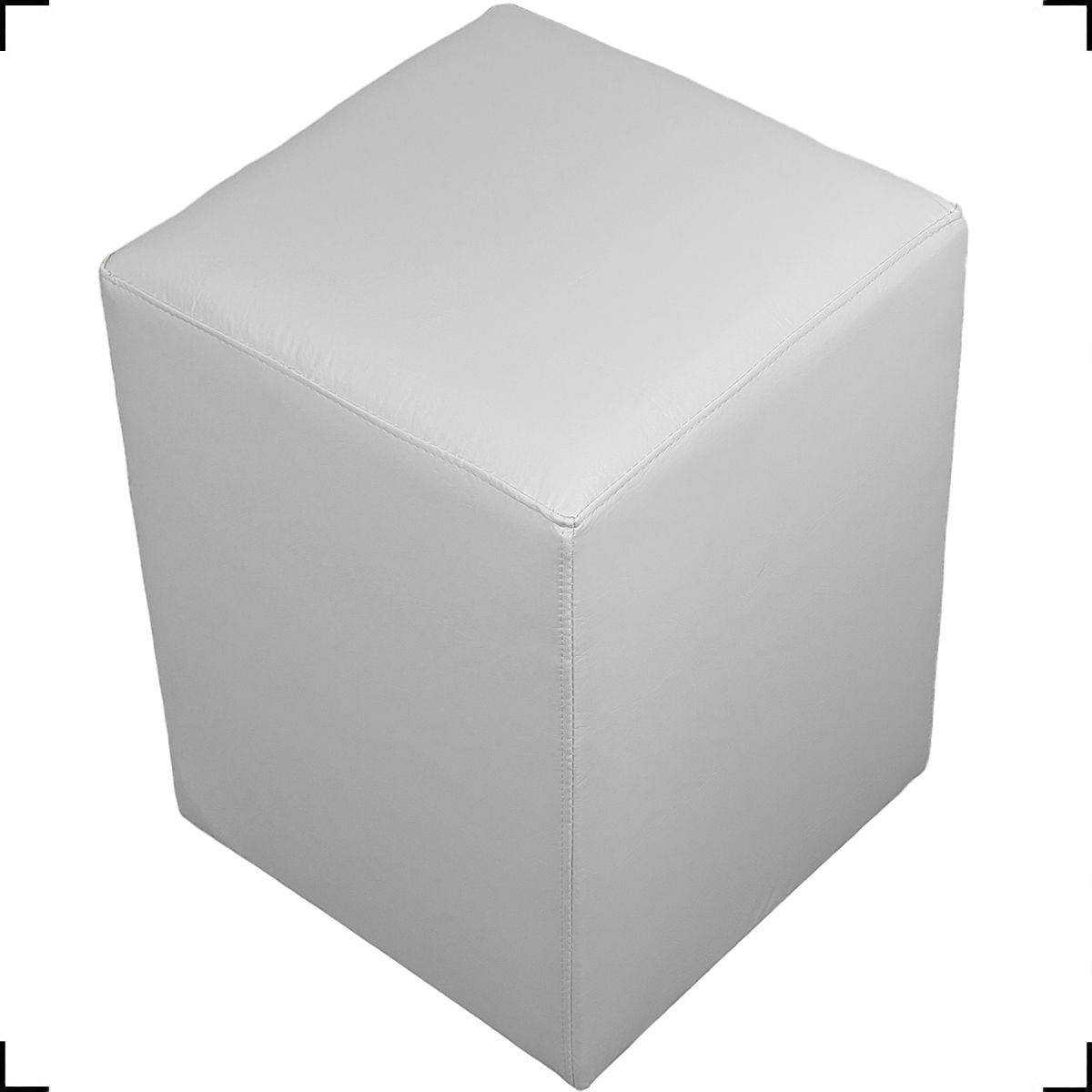 Puff Decorativo Dado Para Sala, Quarto, Escritório, Manicure Corino Branco - Clique E Decore