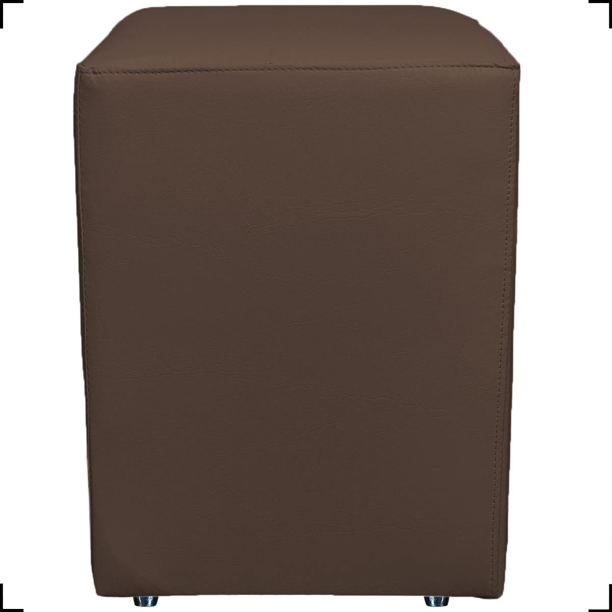 Puff Decorativo Dado Para Sala, Quarto, Escritório, Manicure Corino Marrom - Clique E Decore