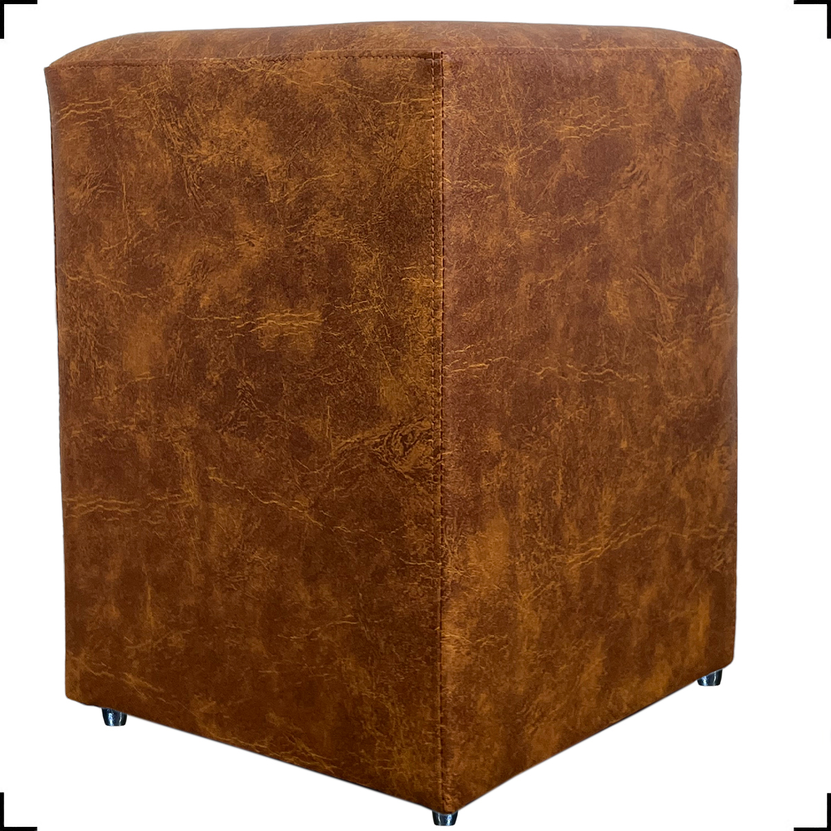 Puff Decorativo Dado Para Sala, Quarto, Escritório, Manicure Corino Peroba - Clique E Decore
