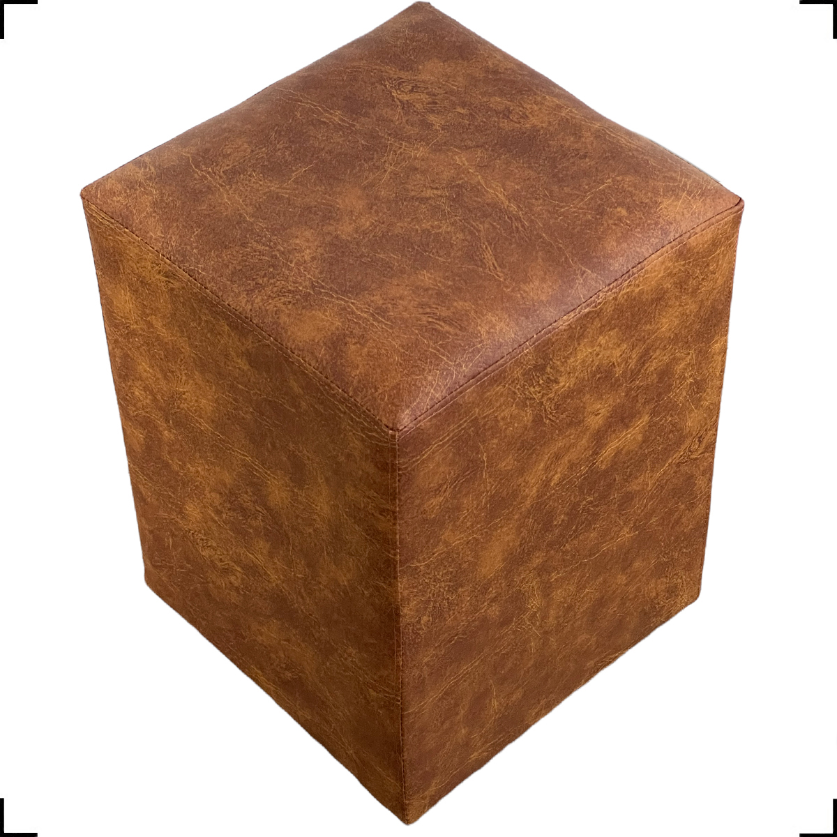 Puff Decorativo Dado Para Sala, Quarto, Escritório, Manicure Corino Peroba - Clique E Decore
