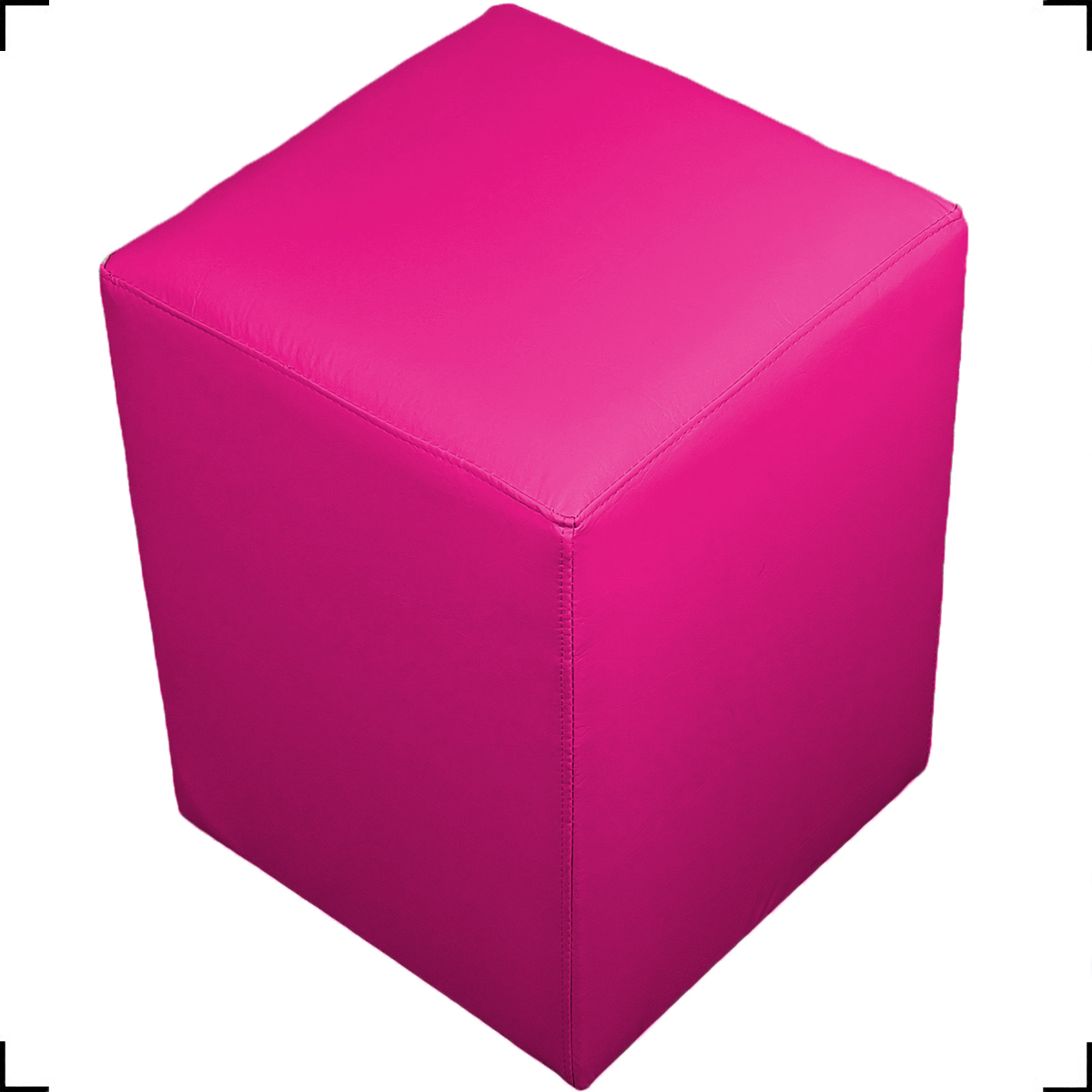 Puff Decorativo Dado Para Sala, Quarto, Escritório, Manicure Corino Pink - Clique E Decore