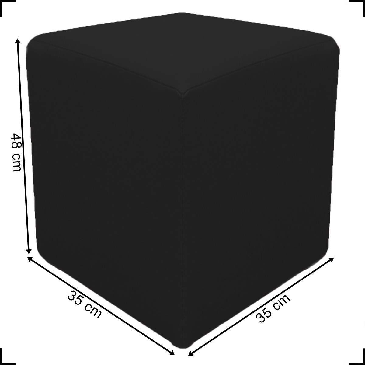 Puff Decorativo Dado Para Sala, Quarto, Escritório, Manicure Corino Preto - Clique E Decore