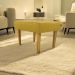 Puff Decorativo Para Sala Charme Suede Amarelo Pé Castanho - Clique E Decore