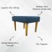Puff Decorativo Para Sala Charme Suede Azul Marinho Pé Castanho - Clique E Decore