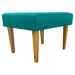 Puff Decorativo Para Sala Charme Suede Azul Turquesa Pé Castanho - Clique E Decore