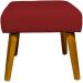 Puff Decorativo Para Sala Charme Suede Bordô Pé Castanho - Clique E Decore