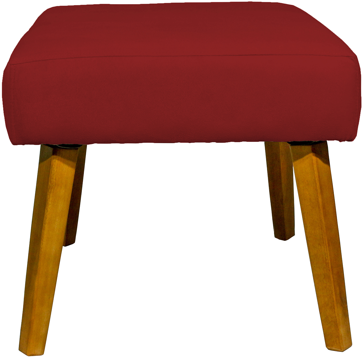 Puff Decorativo Para Sala Charme Suede Bordô Pé Castanho - Clique E Decore