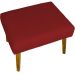 Puff Decorativo Para Sala Charme Suede Bordô Pé Castanho - Clique E Decore