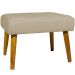 Puff Decorativo Para Sala Charme Suede Cinza Pé Castanho - Clique E Decore