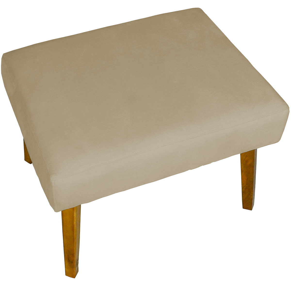 Puff Decorativo Para Sala Charme Suede Cinza Pé Castanho - Clique E Decore