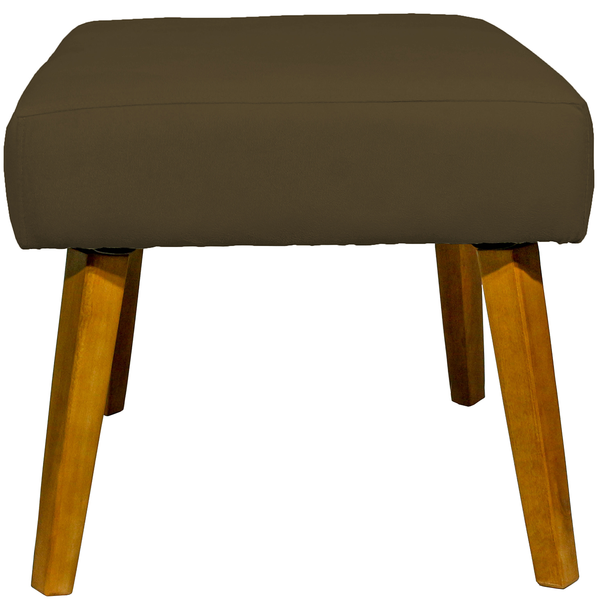 Puff Decorativo Para Sala Charme Suede Marrom Pé Castanho - Clique E Decore