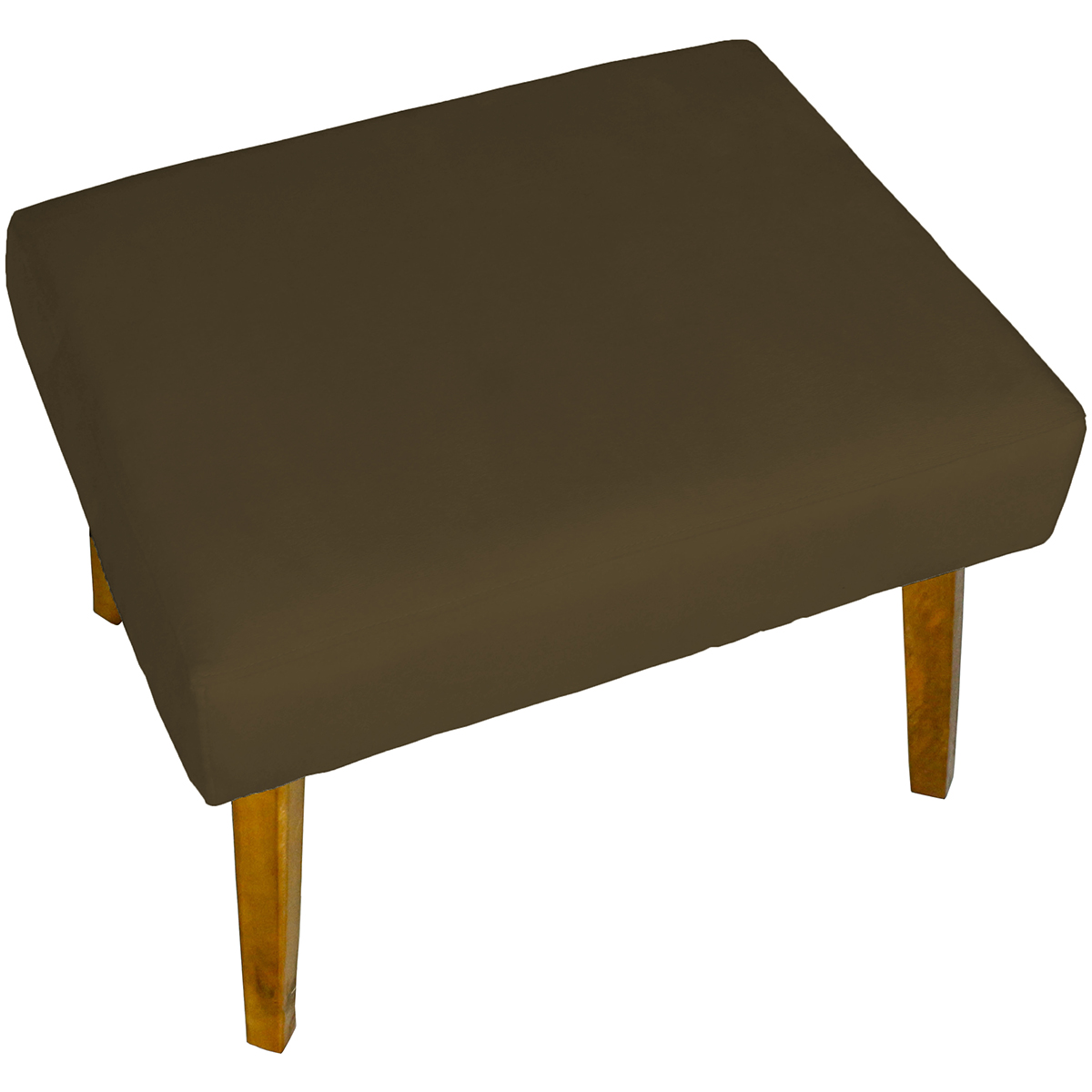 Puff Decorativo Para Sala Charme Suede Marrom Pé Castanho - Clique E Decore