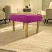 Puff Decorativo Para Sala Charme Suede Pink Pé Castanho - Clique E Decore