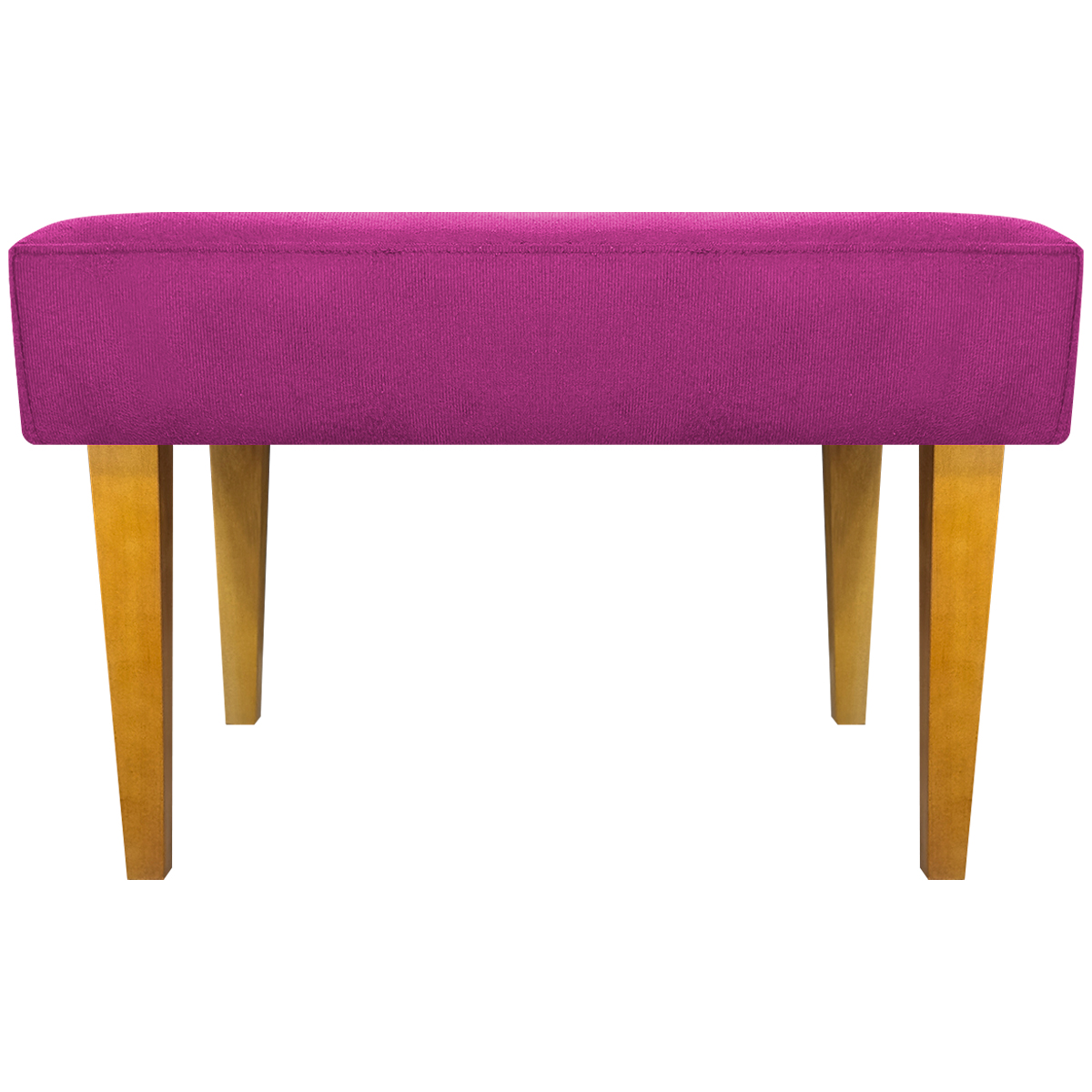 Puff Decorativo Para Sala Charme Suede Pink Pé Castanho - Clique E Decore
