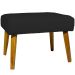 Puff Decorativo Para Sala Charme Suede Preto Pé Castanho - Clique E Decore