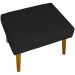 Puff Decorativo Para Sala Charme Suede Preto Pé Castanho - Clique E Decore