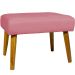 Puff Decorativo Para Sala Charme Suede Rosê Pé Castanho - Clique E Decore