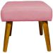 Puff Decorativo Para Sala Charme Suede Rosê Pé Castanho - Clique E Decore