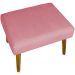 Puff Decorativo Para Sala Charme Suede Rosê Pé Castanho - Clique E Decore