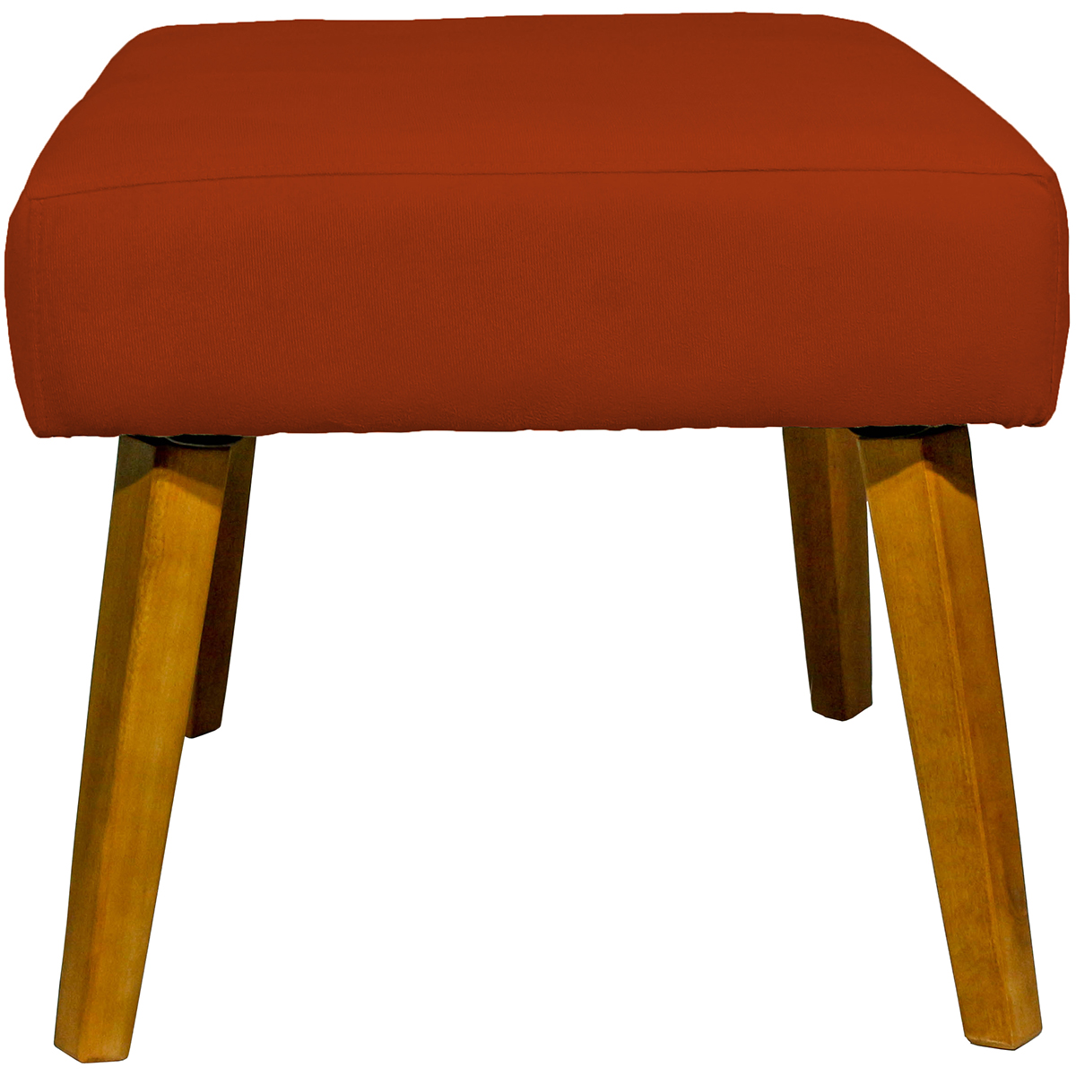 Puff Decorativo Para Sala Charme Suede Terracota Pé Castanho - Clique E Decore