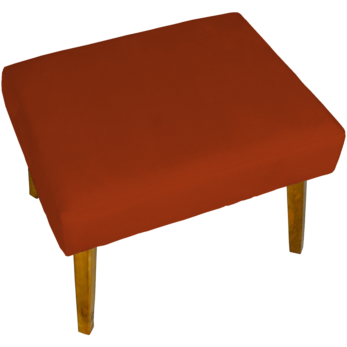 Puff Decorativo Para Sala Charme Suede Terracota Pé Castanho - Clique E Decore
