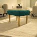 Puff Decorativo Para Sala Charme Suede Verde Pé Castanho - Clique E Decore