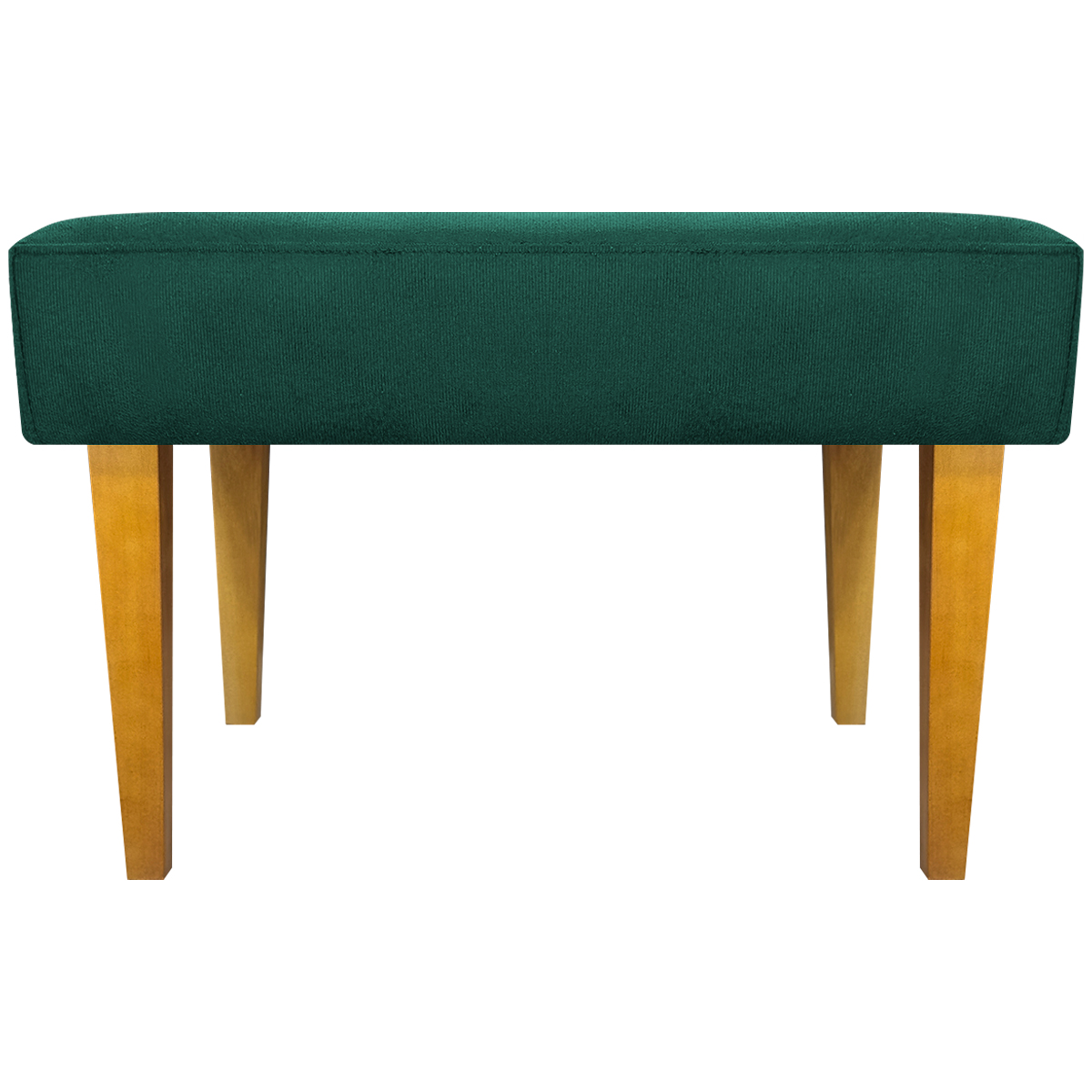 Puff Decorativo Para Sala Charme Suede Verde Pé Castanho - Clique E Decore