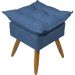Puff Decorativo Para Sala Quarto Área Gourmet Alice Suede Azul Marinho