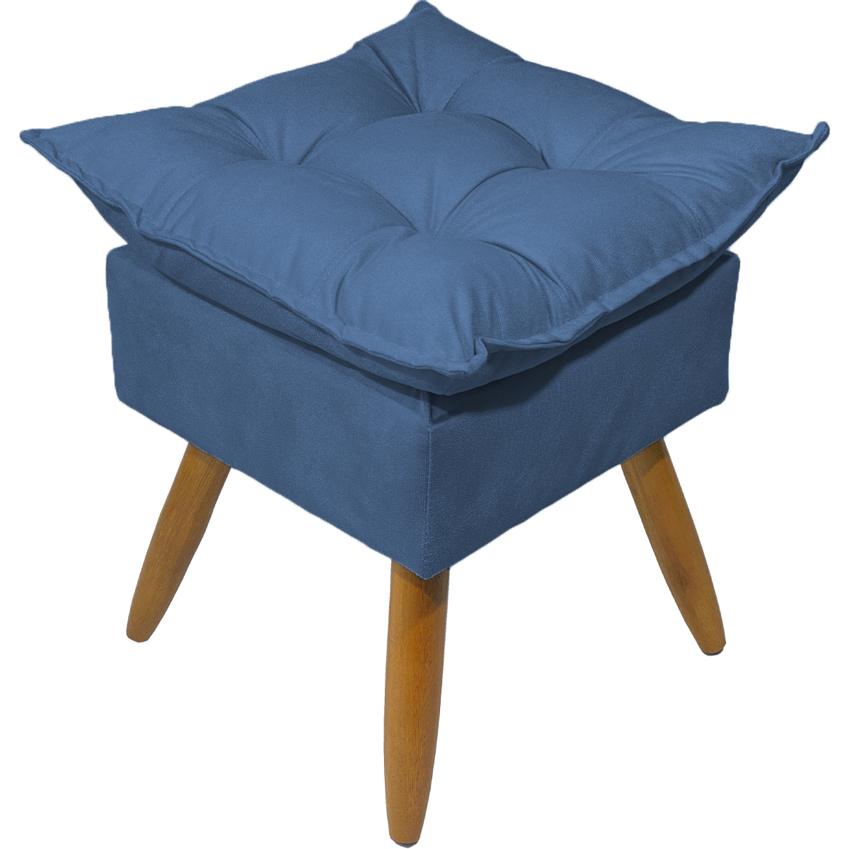 Puff Decorativo Para Sala Quarto Área Gourmet Alice Suede Azul Marinho