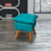 Puff Decorativo Para Sala Quarto Área Gourmet Alice Suede Azul Turquesa